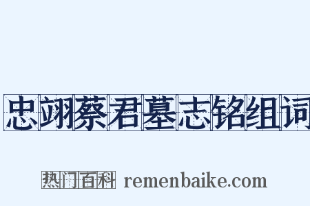 忠翊蔡君墓志铭组词是什么意思的图片